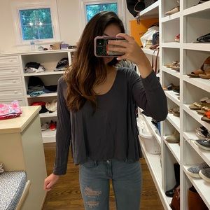 Dark Gray Flowy Long Sleeve